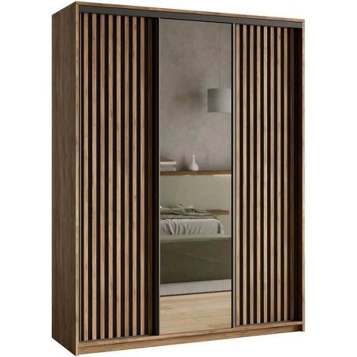 Masseno Schwebetürenschrank ORRA Kleiderschrank mit Spiegel und Schubladen Schlafzimmerschrank – Bild 4
