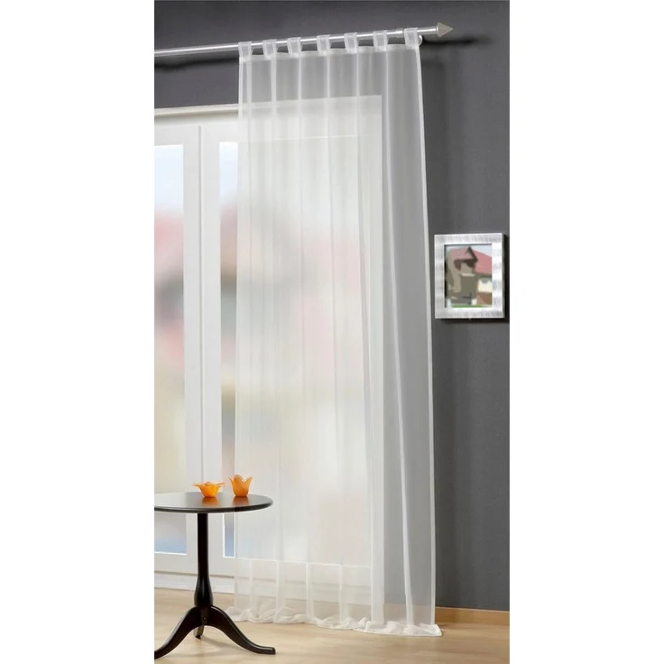 HOME WOHNIDEEN Vorhang ALPHA (1 St), Schlaufen, transparent, Voile, HxB: 245x140, preisgünstiger Uni-Schlaufenschal – Bild 5