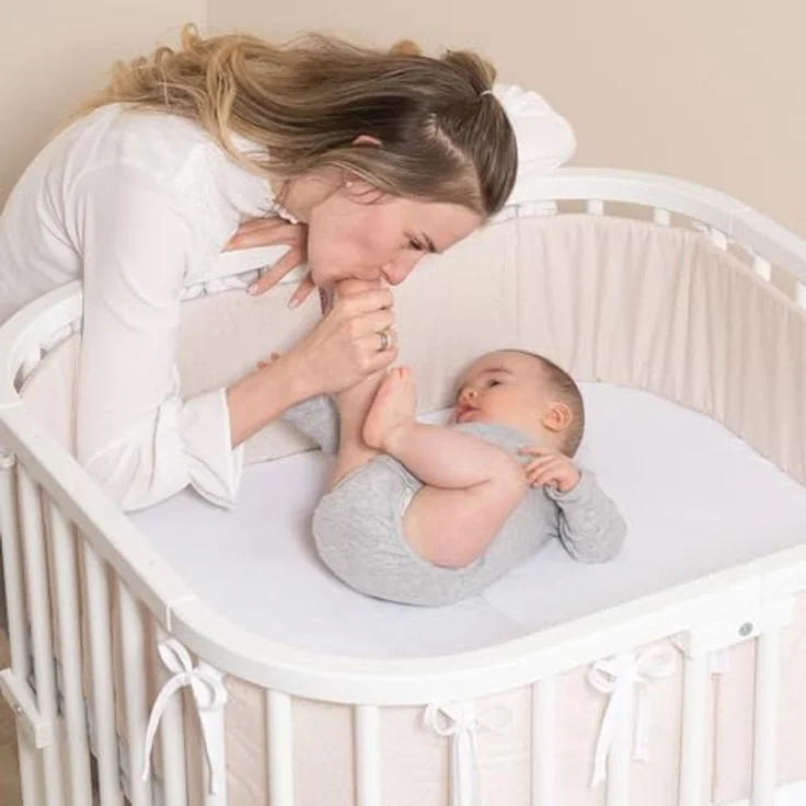 babybay Verbindungsbacken zum Laufstall passend für Modell Original, Midi, Maxi und Boxspring, beige lackiert – Bild 4