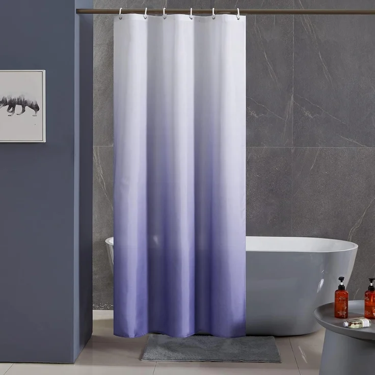 Schmaler Duschvorhang Badvorhang Textil Polyester Wasserdicht 100x200cm – Bild 1