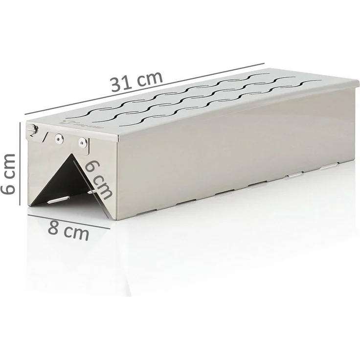 BBQ-Toro Räucherbox Edelstahl Räucherbox "Triangle", 31 x 8,5 x 6,5 cm, Aromabo – Bild 3