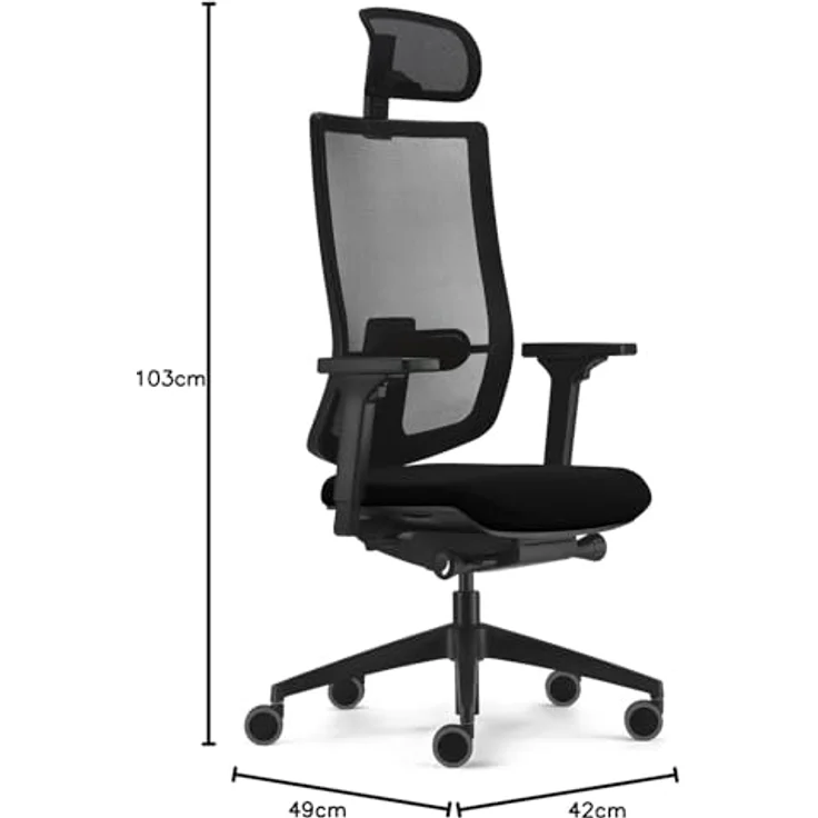 Sedus, se:do PRO Light 2, ergonomischer Bürostuhl, Netzmembran, schwarz, Lordosenstütze, Nackenstütze, höhenverstellbar – Bild 4