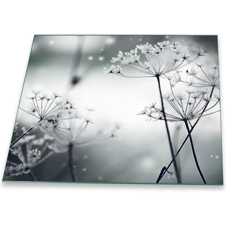 Decorwelt Herd-Abdeckplatte Pusteblume Grau, (1 tlg), für alle Herdarten excl. Gasherde