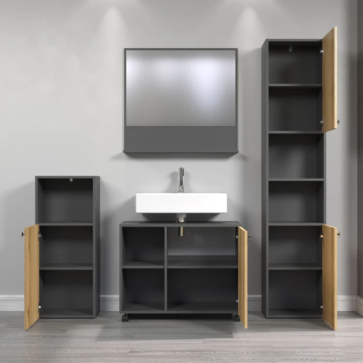 Badmöbel Set Bliss in Evoke Eiche und grau 180 cm – Bild 5