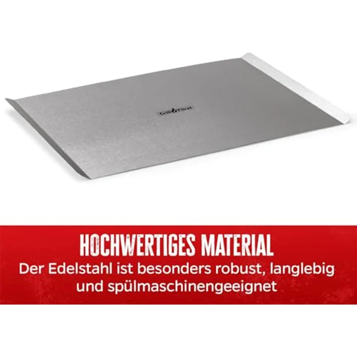 Grillfürst Aromaplanke Grillfürst Pizzablech Edelstahl, eckig, 40 cm x 30 cm – Bild 6