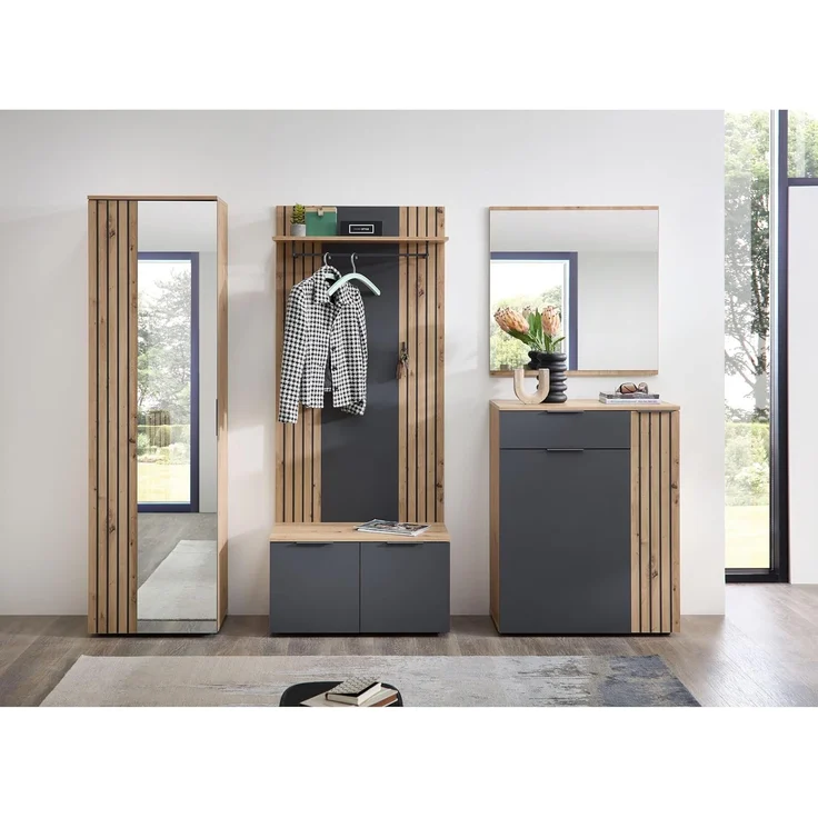 HBZ Schuhbank Lagos, Garderobenbank BxHxT 80x44x38 cm (1-St), Mit 2 Türen und 2 Einlegeböden – Bild 5