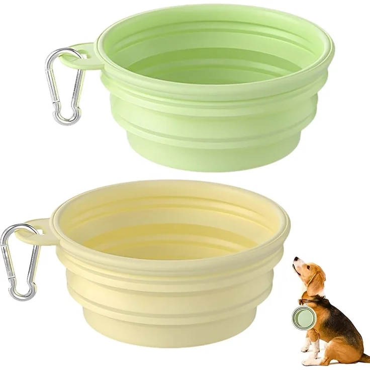 ABC Silikon-Reisenapf, 2er-Set, 350 ml, faltbar, für Hunde & Katzen – Bild 1