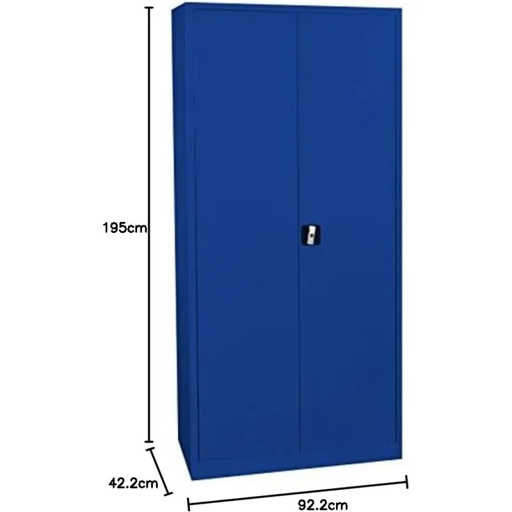 Stahl-Aktenschrank Metallschrank abschließbar Büroschrank Stahlschrank Enzianblau 1950 x 925 x 422 mm 530343