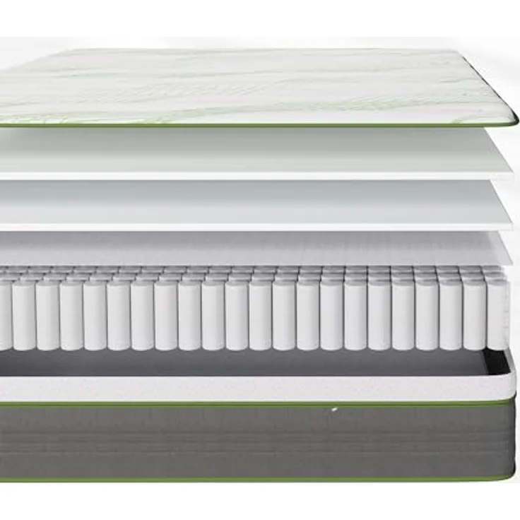 Novilla Matratze 135x190 H2 H3 Federkernmatratze Foam Mittelfeste Taschenfederkern Matratze Taschenfederkern Hybridmatratze Härtegrad Höhe 26cm Weiß – Bild 2