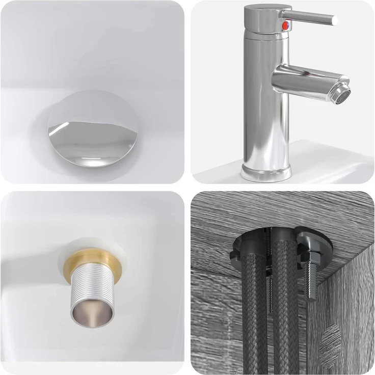 vidaXL Badezimmerschrank-Set 2 stk. Grau Sonoma 79,5 x 41 x 79,5 cm 3403893 – Bild 8