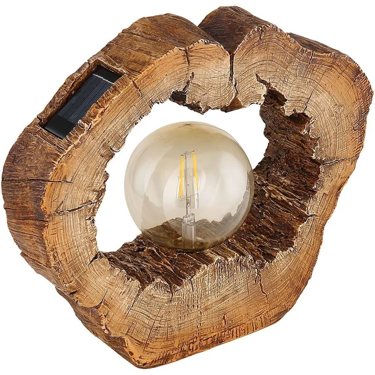LED Solarleuchte, Baumscheibe, Holzoptik, L 30,5 cm – Bild 1