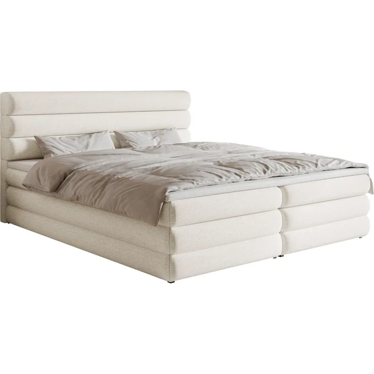 Selsey 'Alegre' Boxspringbett mit Bettkasten, hellbeige , 180x200 cm