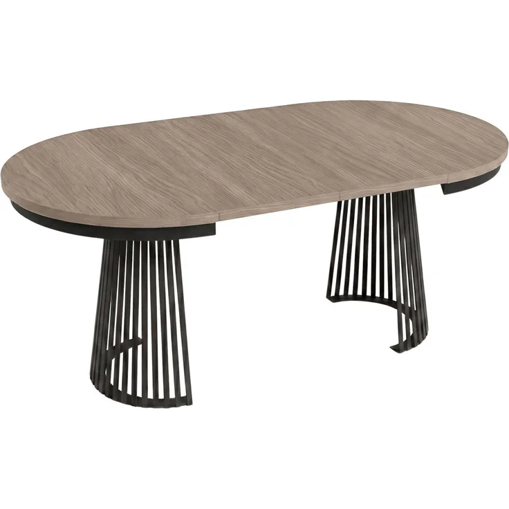 Beautysofa Esstisch Lumi im Loft-Stil, ausziehbar Ø 100–180 cm (hitze- und verfärbung beständig, Metallbeinen), verschiedene Farben – Bild 3