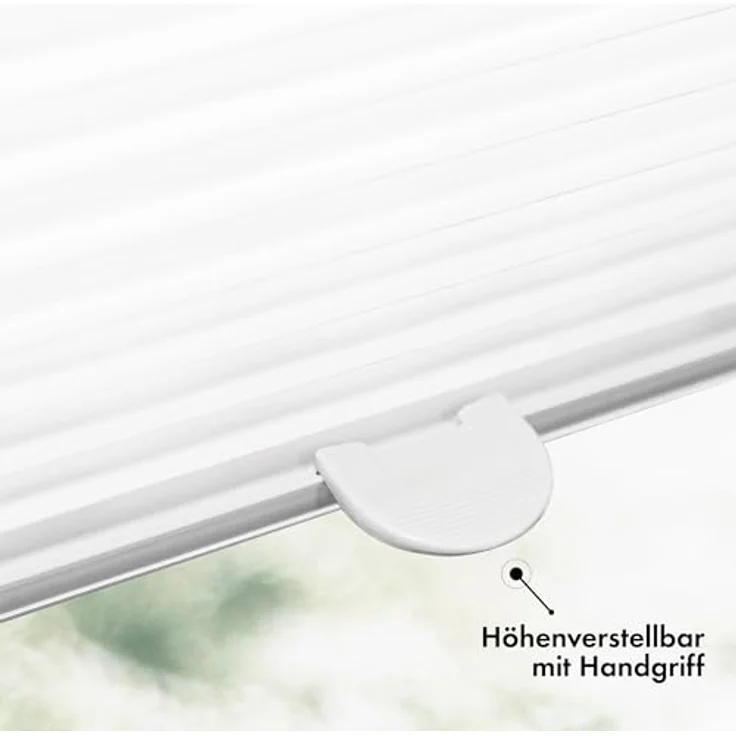 Sonello Plissee Klemmfix Faltrollo 95cm x 140cm, Weiß, blickdicht, ohne Bohren, Sicht- und Sonnenschutz für Tür & Fenster – Bild 4