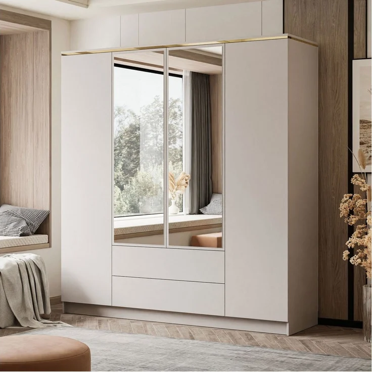 Lookway Kleiderschrank AURORA 4D2SZ KASCHMIR mit Schubladen Breite: 200 cm – Bild 5