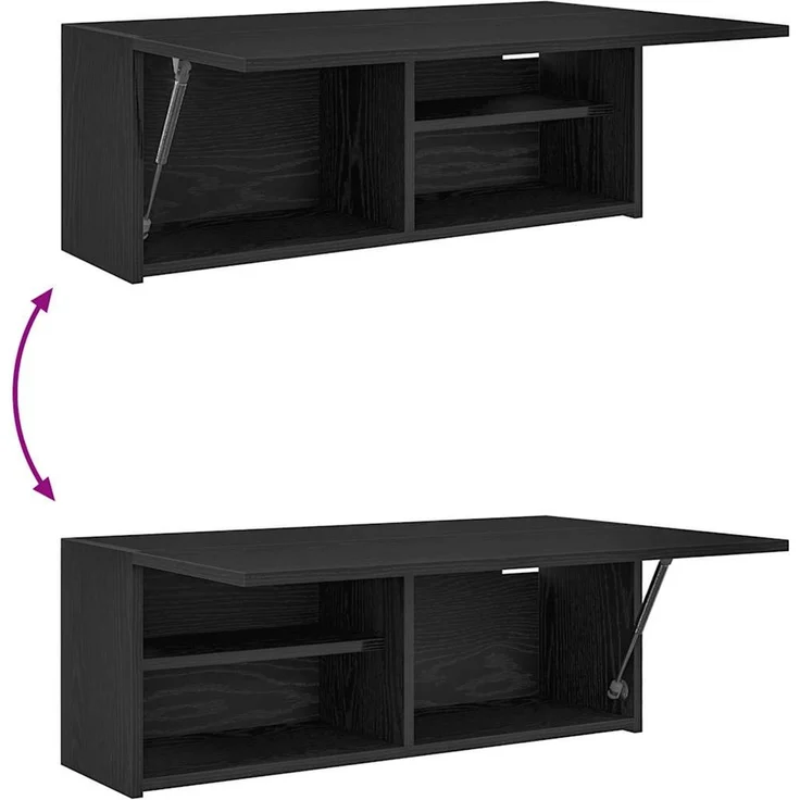 vidaXL Bad-Wandschrank Schwarz 80x25x30 cm Holzwerkstoff 860077 – Bild 8
