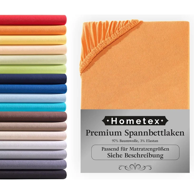 Hometex Premium Textiles Spannbettlaken Premium Boxspringbett Spannbetttuch ideal für Wasserbett und Matratzen, Jersey, Gummizug: Rundumgummizug, Spannbettlaken Premium Qualität 190 g/m², Gekämmte Baumwolle – Bild 1