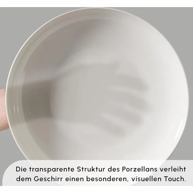 Karaca Geschirr-Set Forever Bone Allure 41-Teiliges Geschirrset für 12 Personen, 12 Personen, New Bone China – Bild 6