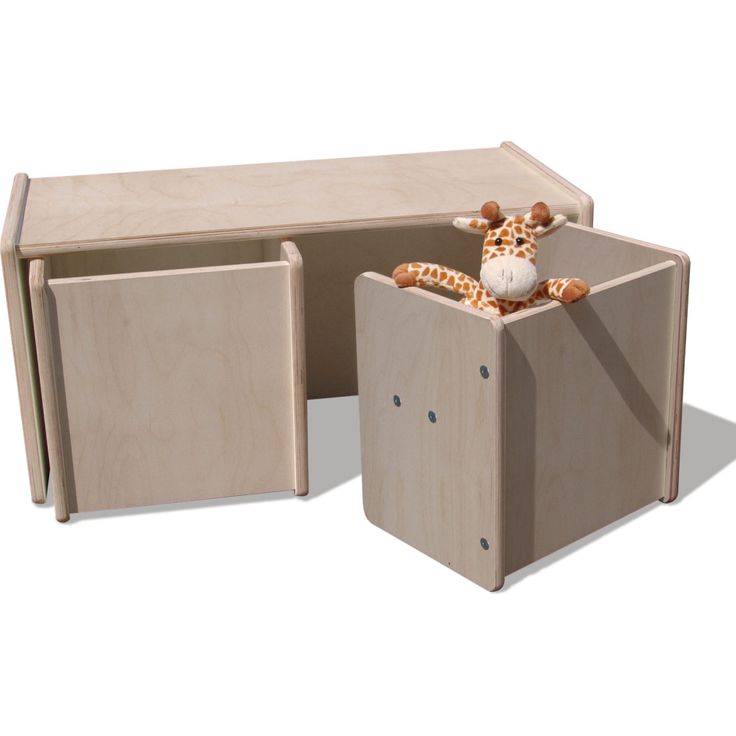 ELI Kinderset Wendemöbel - 2Mount - Tisch & Hocker Mini - Geschliffen