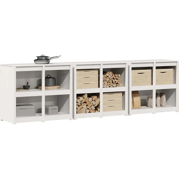 vidaXL Außenküchenschrank MEPPEL 3 stk. Weiß 318 x 55 x 92 cm 3443813 – Bild 3