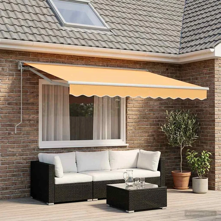 vidaXL Manuell einziehbare Markise Sand 3,5 x 2,5 m – Bild 1