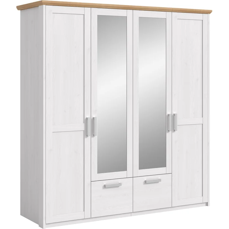 Kleiderschrank 4-türig (B/H/T: 188x200x61 cm) in Sibiu Lärche Nachbildung
