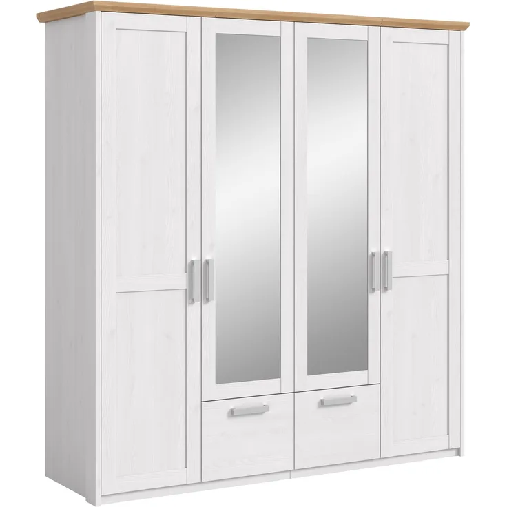 Kleiderschrank 4-türig (B/H/T: 188x200x61 cm) in Sibiu Lärche Nachbildung