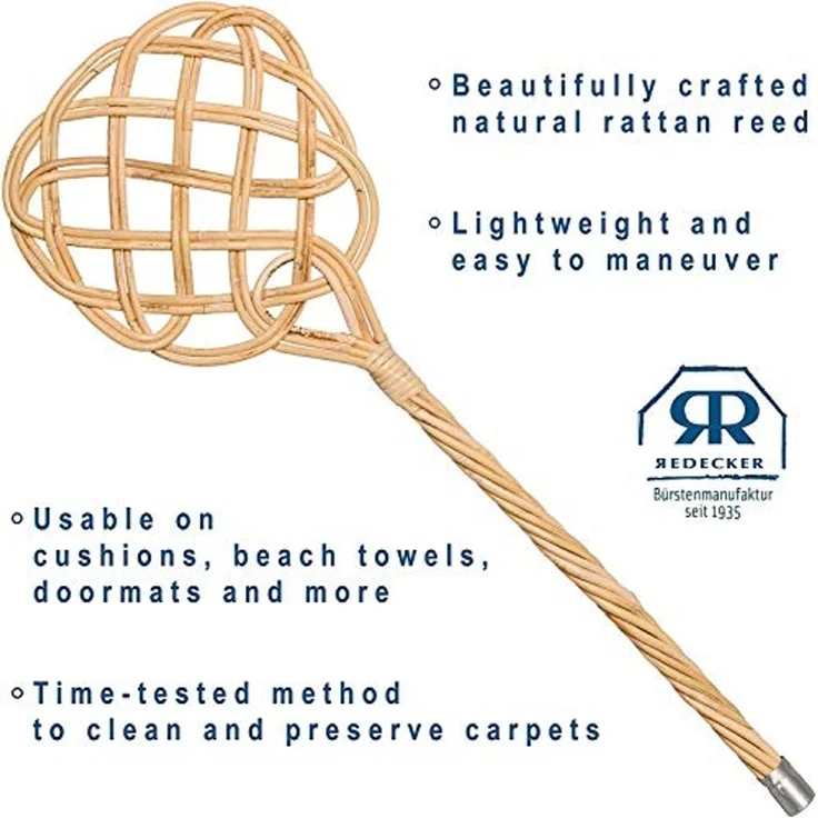 Redecker | Teppichklopfer Peddigrohr 75cm Polsterklopfer Ausklopfer 2-fädig – Bild 4