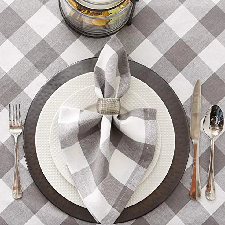 DII Buffalo Check Collection Classic Tischplatte, 40x40 cm, Grau & Weiß – Bild 4