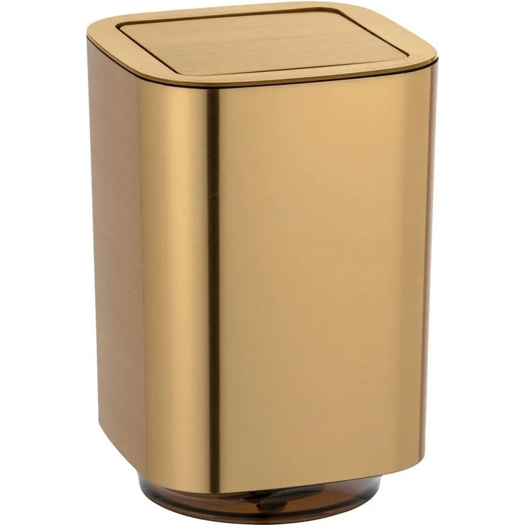 WENKO AURON Kosmetikeimer 5,5 Liter, Gold glänzend