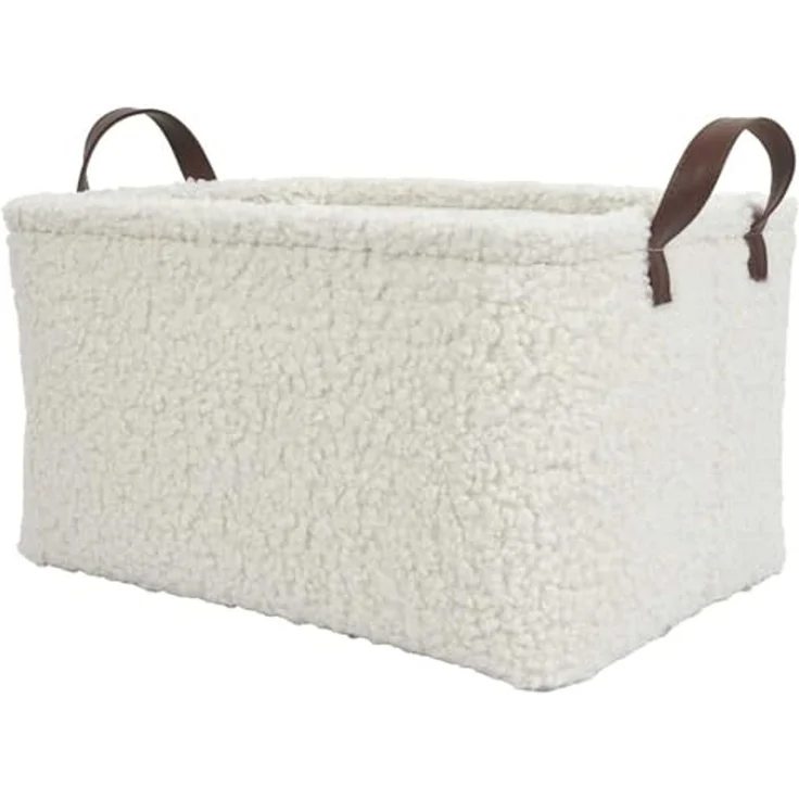 HOME DECO FACTORY, RG0031, Set of 3 elegant Storage Baskets in White, Perfect for organizing Toys, Clothes and Accessories, with Ribbed Effect, H20 cm, White – Bild 2