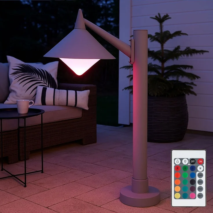 RGB LED Stehleuchte, ALU, grau, H 47 cm – Bild 2