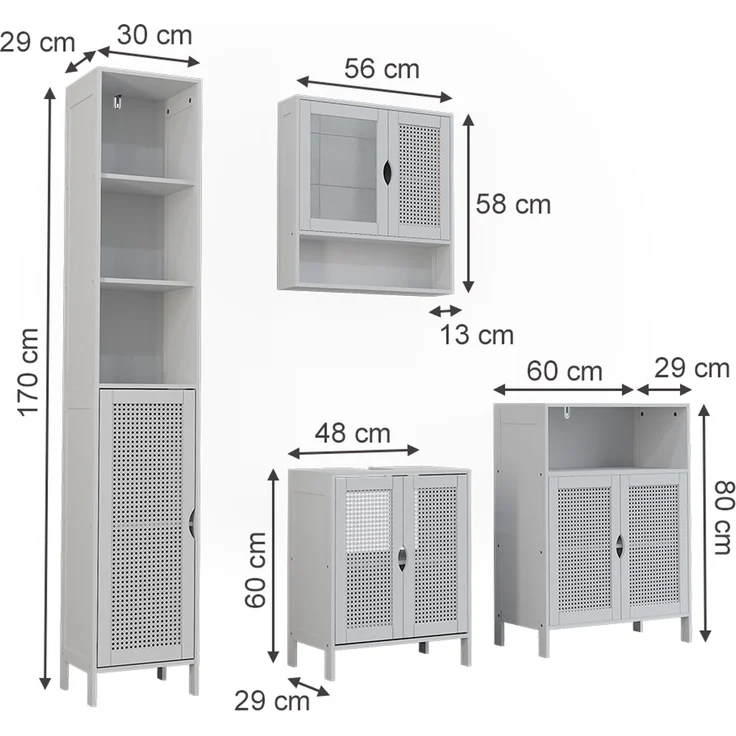 Badmöbel-Set Liora Weiß 4-teilig Vicco – Bild 2