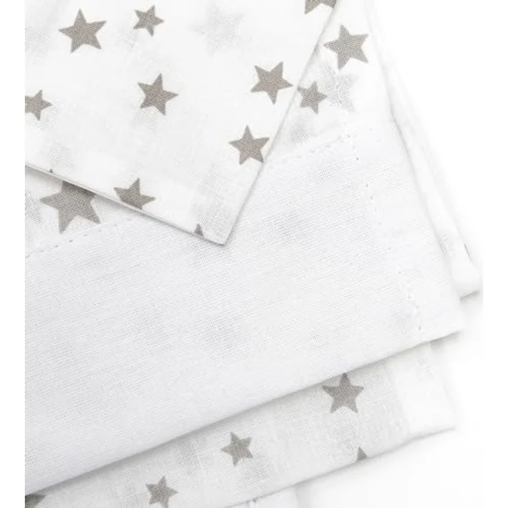 Ti TIN 3-teiliges Bett-Set Bettbezug für Babybett, 50x80 cm | Bettdeckenbezug+ Spannbettlaken mit Gummizug + Kissenbezug 100% Baumwoll-Popeline für Kinderbett, Sternchen-Motiv, grau – Bild 10
