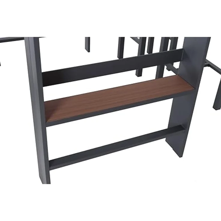 LECO Bar-Sitzgruppe/Gartentheke ELSA, 1 Theke mit 4 Hockern, Aluminiumgestell anthrazit, Silikatplatten in Holzoptik, 1,57x0,80x2,09 m – Bild 7