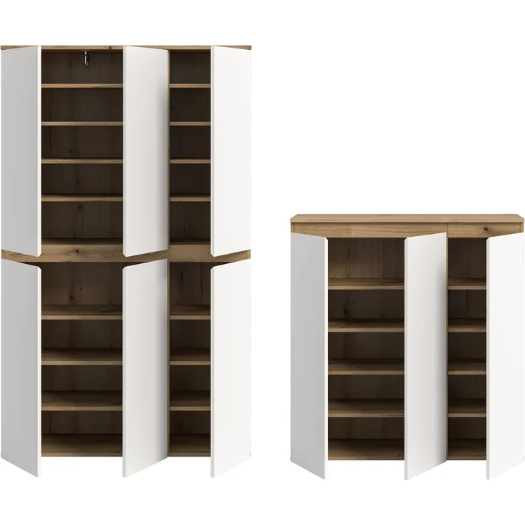 Universalschrank (B/H/T: 235x175x37 cm) in Evoke Oak Nachbildung und weiß – Bild 3