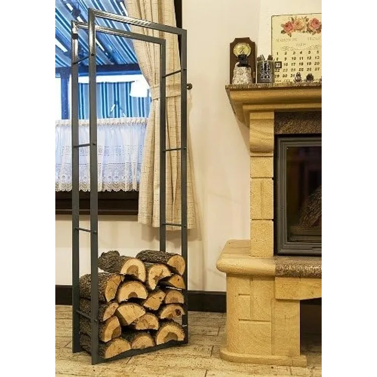 Kaminholzregal XXL Grau 80005 Kaminholzständer 150cm Holzkorb Kaminholzhalter