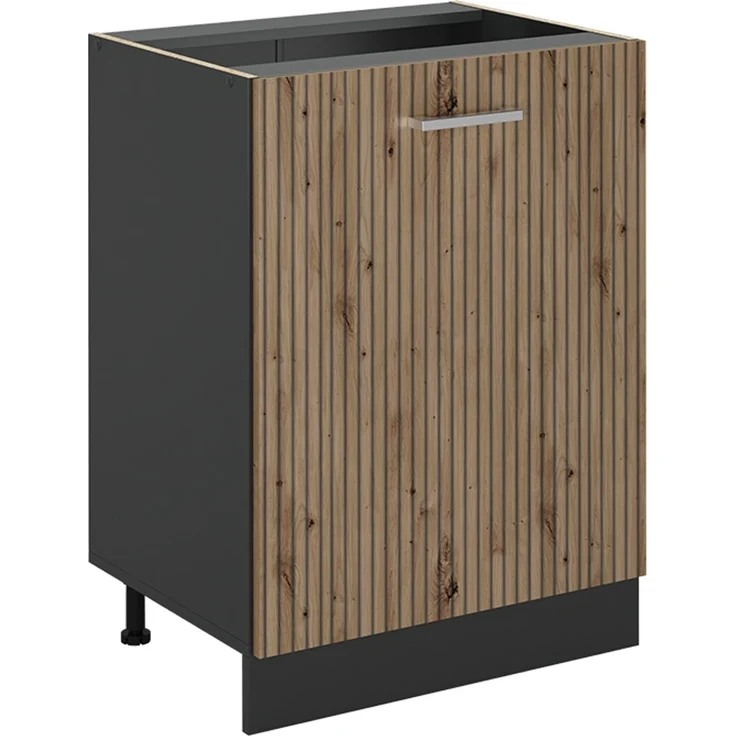 Küchenunterschrank R-Line Artisan-Eiche/Anthrazit 60 cm mit 1 Tür ohne Arbeitsplatte Vicco – Bild 1