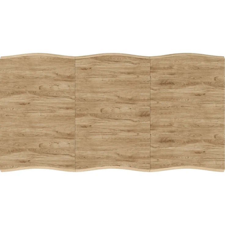 Merax Esstisch 160*78*75cm, geeignet für 4-6 Personen, Wellenförmiges Tischplattendesign, verdickte Tischplatte, X-förmige Eisenbeine, Holzfarbe – Bild 8
