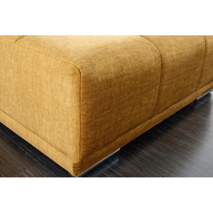 riess-ambiente Fußhocker ELEGANCIA 110cm senfgelb (Einzelartikel, 1 St), Wohnzimmer · Samt · mit Ziersteppung · Modern Design – Bild 7