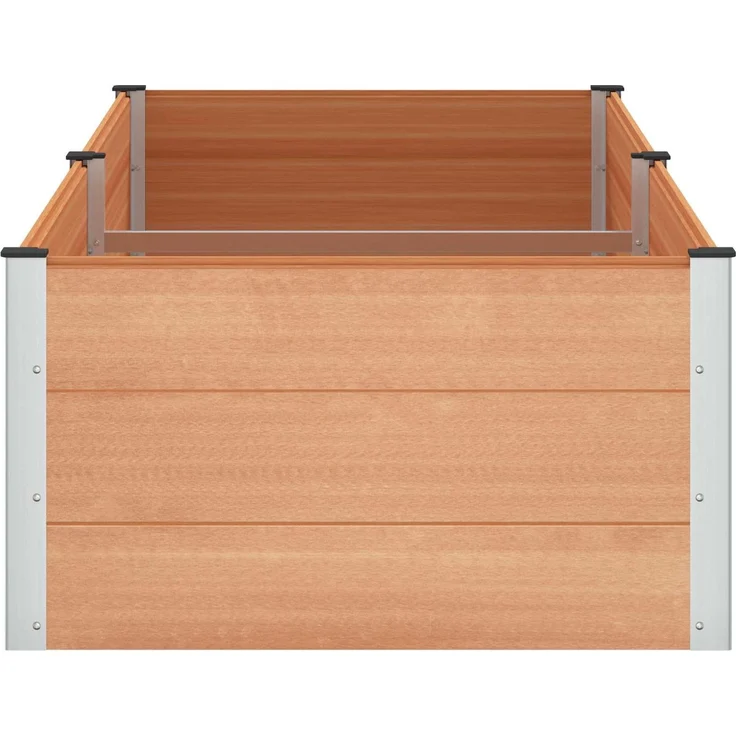 vidaXL Hochbeet Braun 250 x 100 x 54 cm WPC und Aluminium 42039010 – Bild 4