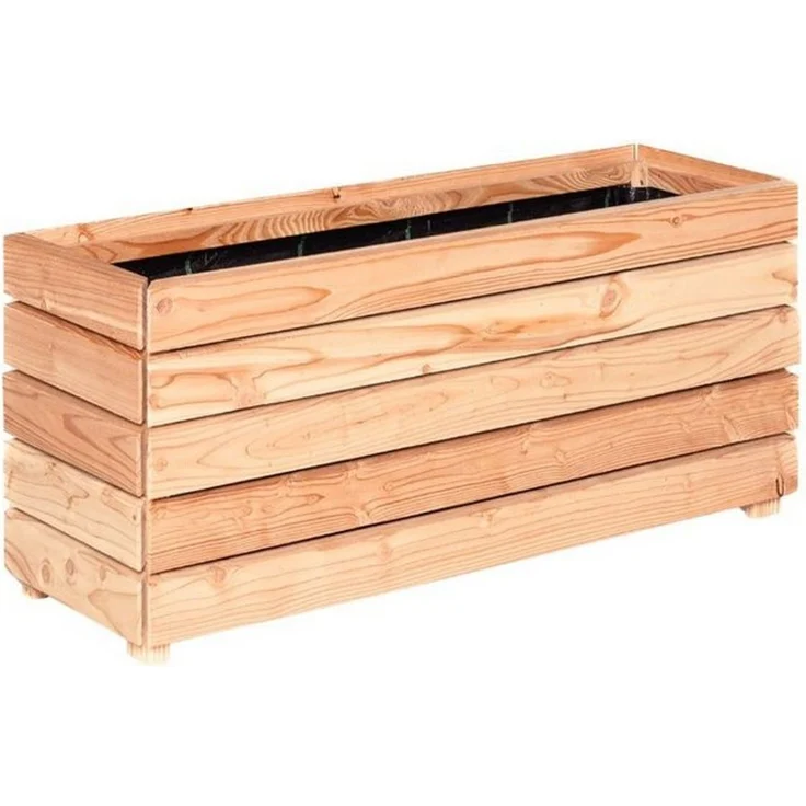 Mega-Holz Pflanzkübel Modulo aus Lärchenholz - Naturbelassener Blumenkasten für den Garten (DIY-Set), 90 x 30 x 39 cm, 105 L Fassungsvermögen – Bild 1