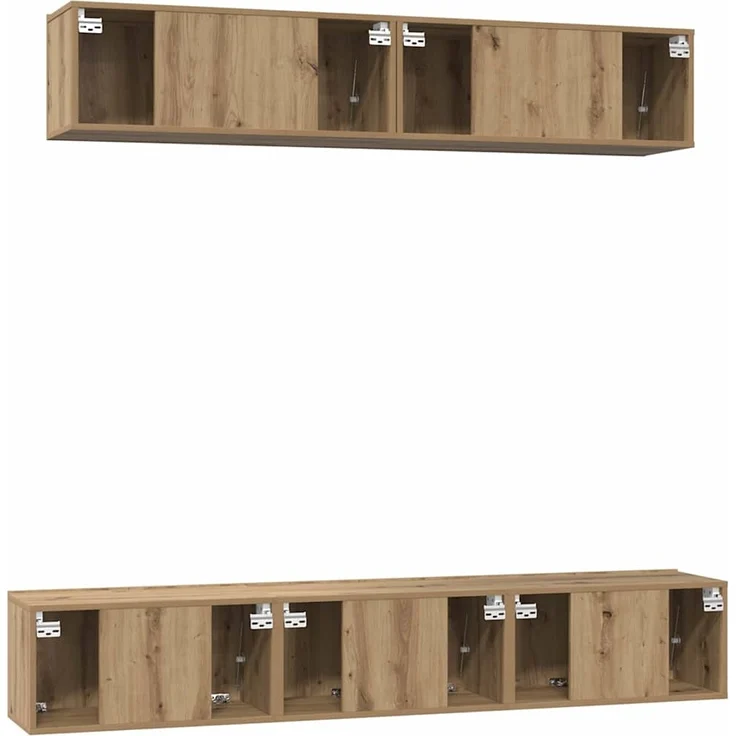 vidaXL TV-Schrankset Wandmontiert 5 pcs Artisan-Eiche Holzwerkstoff 3393407 – Bild 8