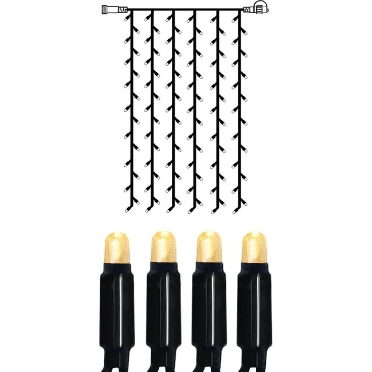 System LED "LED Eisregen-Lichterkette 1x2m" 102 LED´s, warmweiß, IP44 – Bild 2