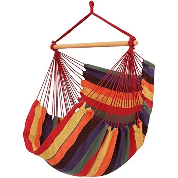 Songmics Hängesessel, 180x125 cm TÜV Rheinland max. statische Belastung 200 kg, Indoor und Outdoor, Regenbogenfarben, GDC185