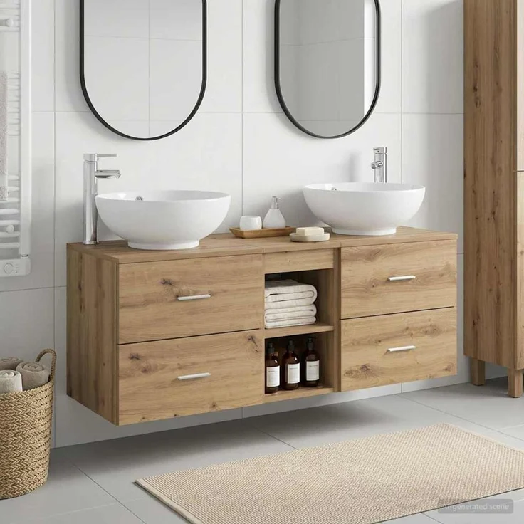 vidaXL Badezimmerschrank-Set 3 stk. Artisan-Eiche 129 x 44,5 x 80 cm 3405906 – Bild 1