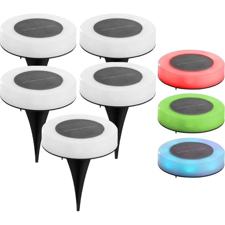 5er Set RGB LED 2in1 Schwimmlicht, Bodenleuchte, Farbwechsel, D 11 cm
