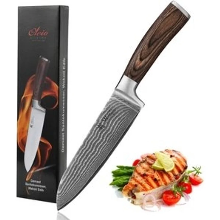 Wakoli Santokumesser EDIB Damast Santoku Messer I 17cm Klinge aus 67 Lagen Damaststahl I, VG10 Kern, 67 Lagen Damaststahl, Pakkaholzgriff, inkl. Geschenkbox – Bild 6