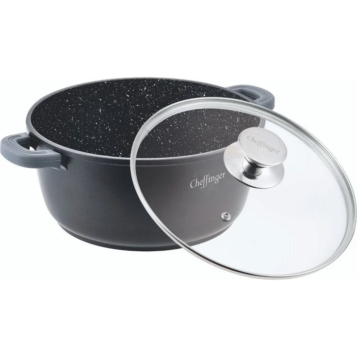 XXL Kochtopf Topf Kasserolle Glasdeckel Aluguss Induktion Ø40cm Cheffinger CF. – Bild 2