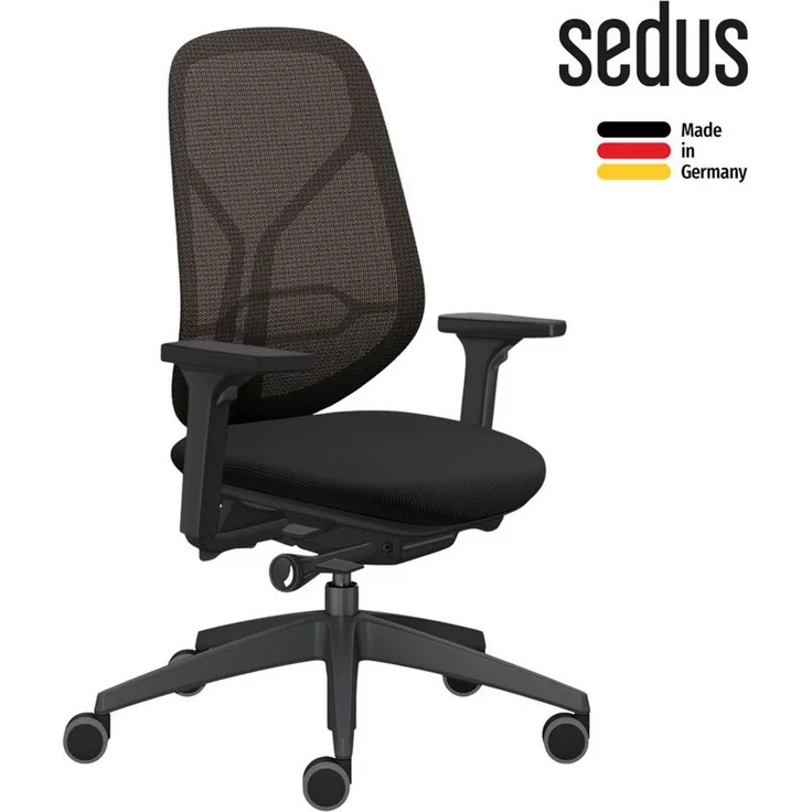 Sedus se:kit pro ergonomischer Bürostuhl mit Membranbespannung, Lordose, 3D Armlehnen, Sitz mit Tiefenverstellung, Höhenverstellbar 40-53cm, bis 150kg belastbar, Made in Germany